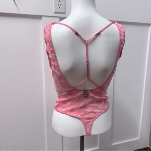 Victorias Secret pink lace body suit size S